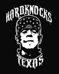 Hardknocks Car Club Logo Frankenstein head with biker bandana